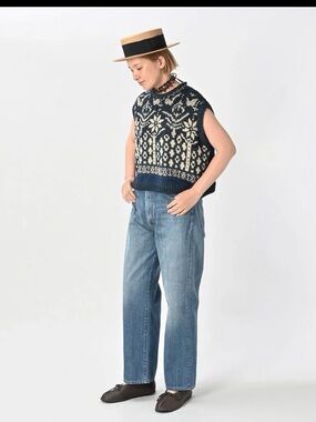 45R Hand-Knit Fair Isle Knit Vest – Brand New with Tags